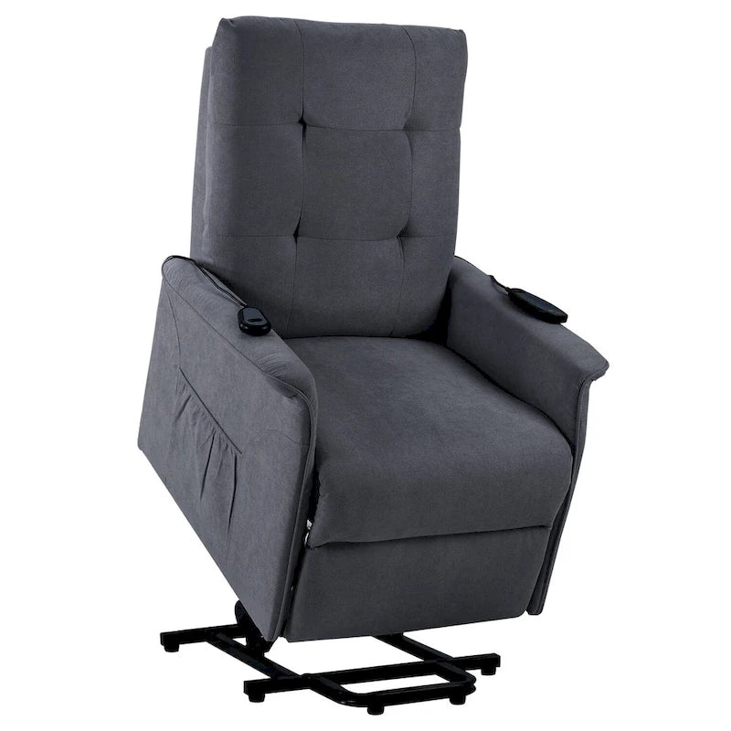 Gray Power Lift Recliner Chair, Single Seat, with Massage Function