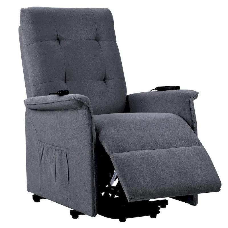 Gray Power Lift Recliner Chair, Single Seat, with Massage Function