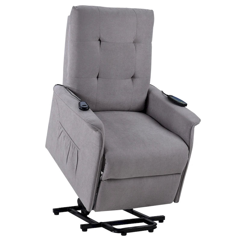 Gray Power Lift Recliner Chair, Single Seat, with Massage Function