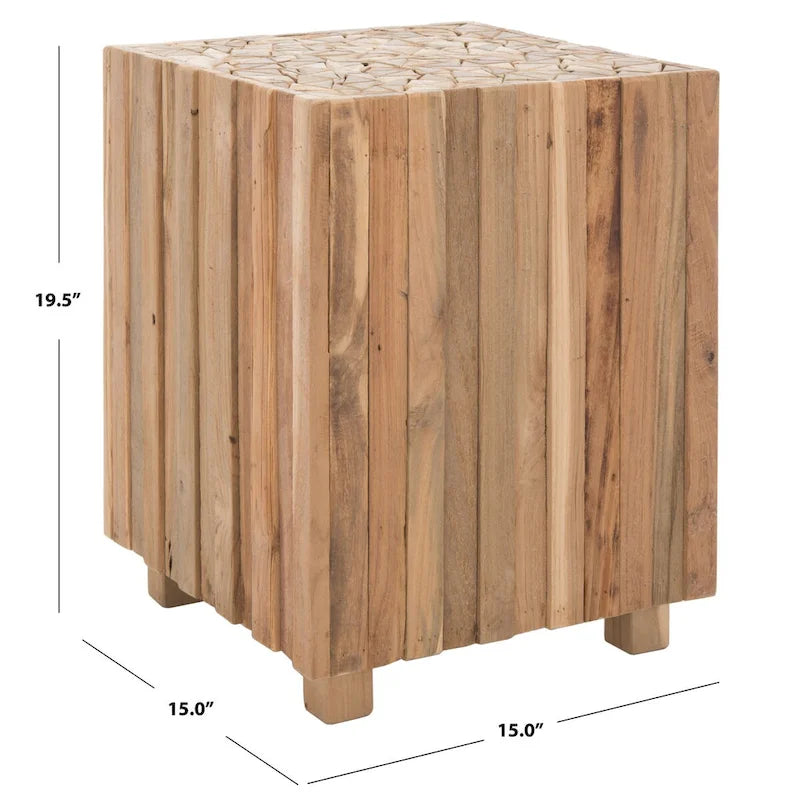 Medium Oak Square End Table – 1 Person