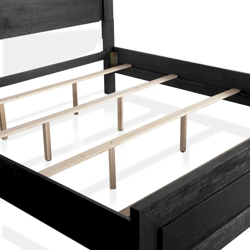 Black Modern King Bedroom Set, 6-Piece, LED Headboard, For 1–2