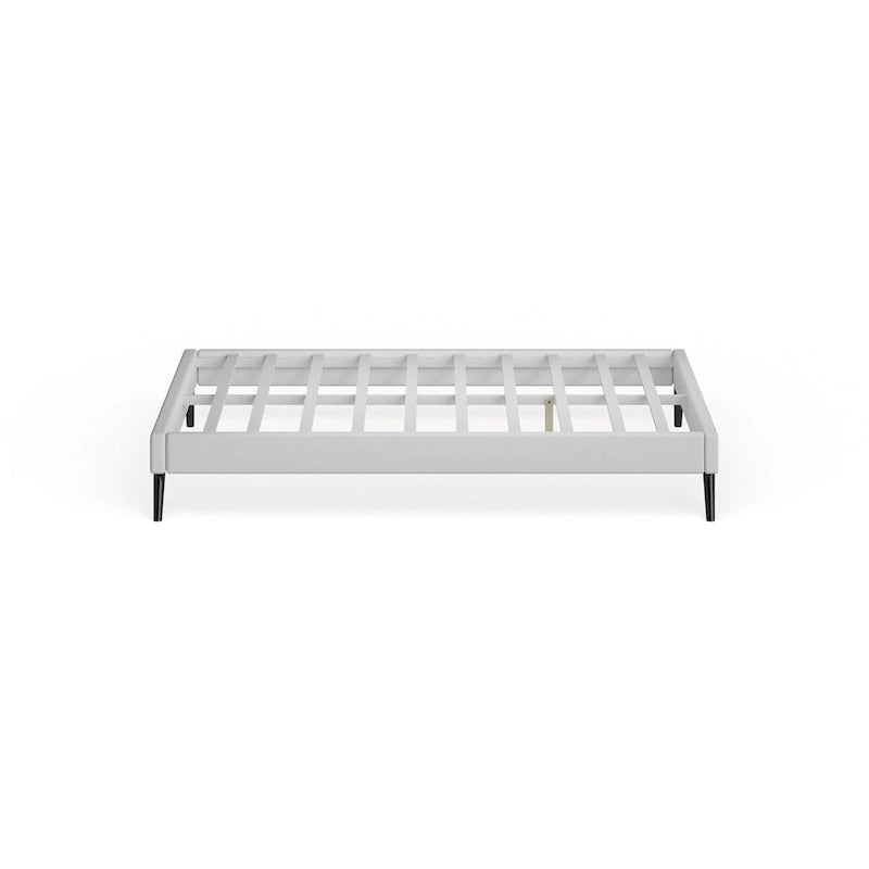 White Vinyl Platform Bed, Queen, 1-Person