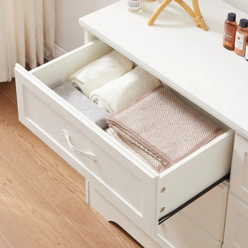 Black/White 6-Drawer Dresser, Modern Style, For 1
