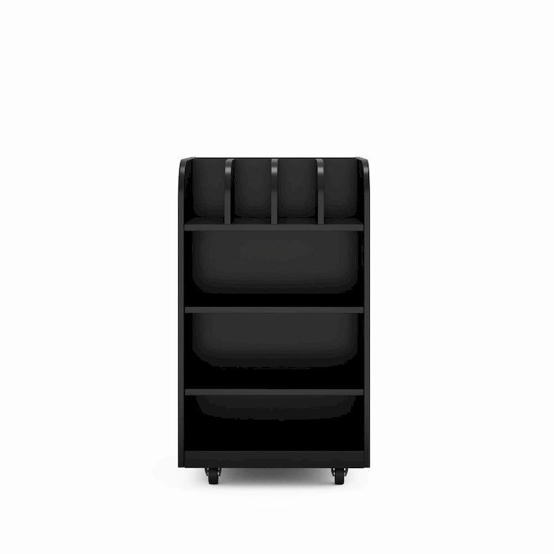 Black / White 6-Tier Kitchen Island Cart with Spice Rack & Locking Casters