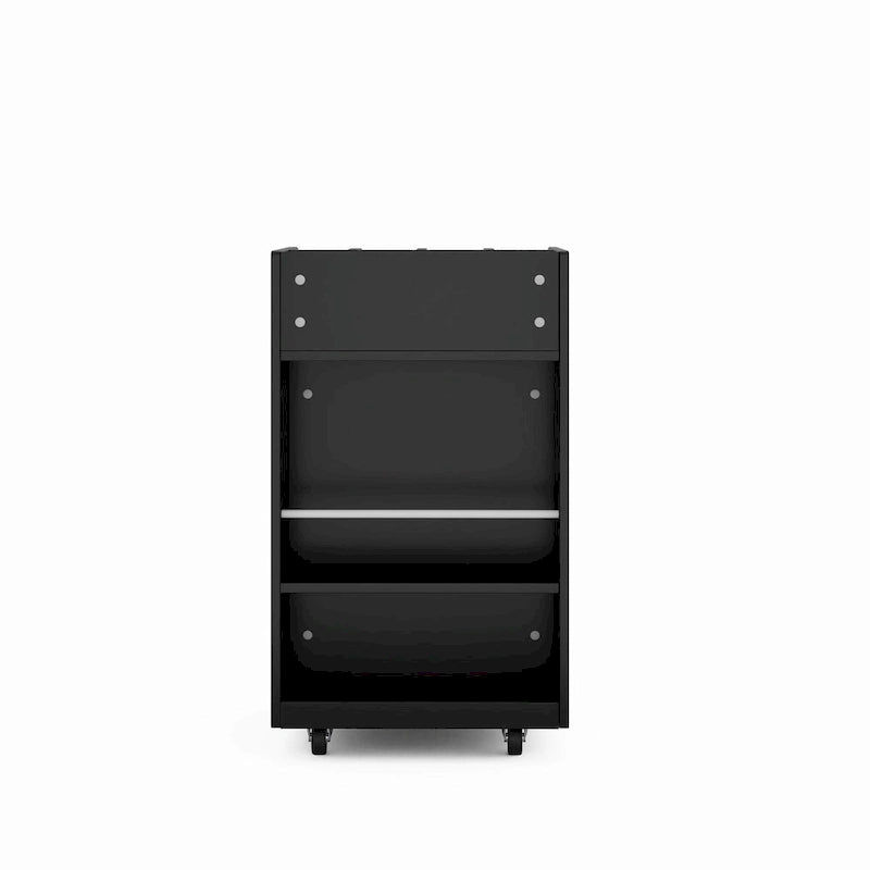 Black / White 6-Tier Kitchen Island Cart with Spice Rack & Locking Casters