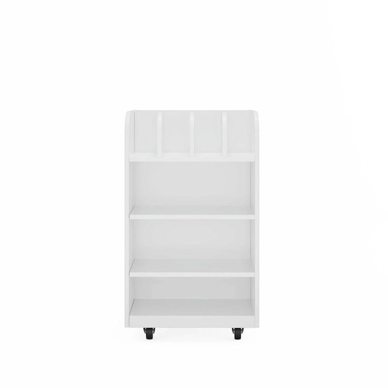 Black / White 6-Tier Kitchen Island Cart with Spice Rack & Locking Casters