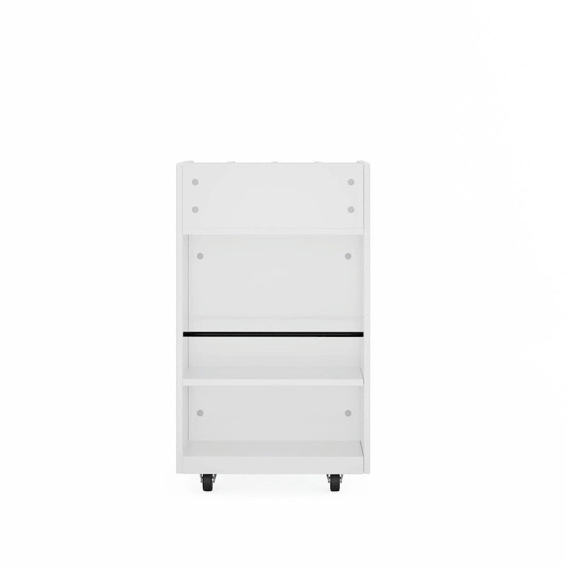 Black / White 6-Tier Kitchen Island Cart with Spice Rack & Locking Casters