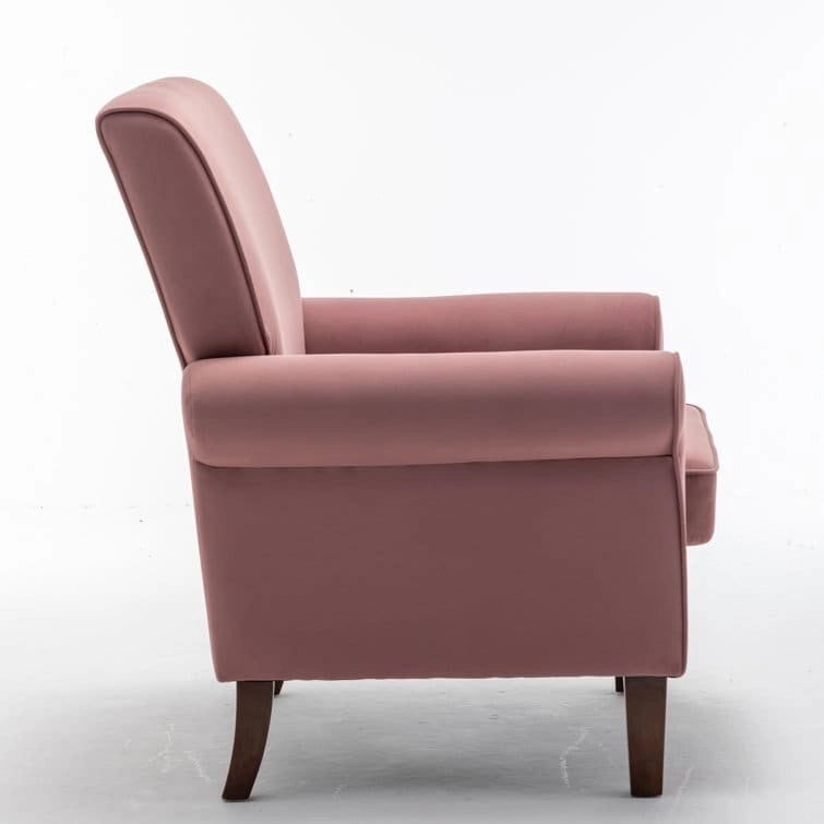Blue Traditional Accent Armchair – Rolled Arms, Single Seat