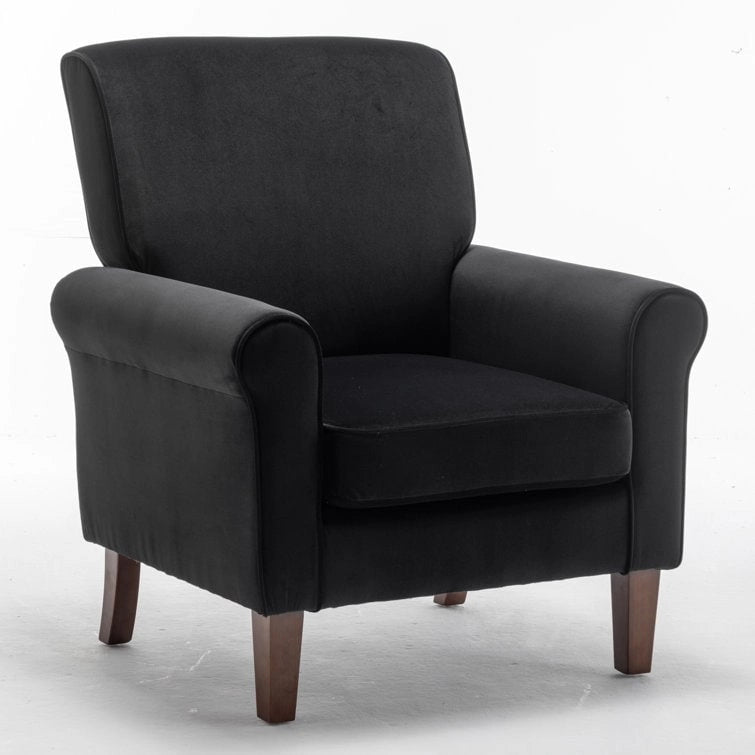 Blue Traditional Accent Armchair – Rolled Arms, Single Seat