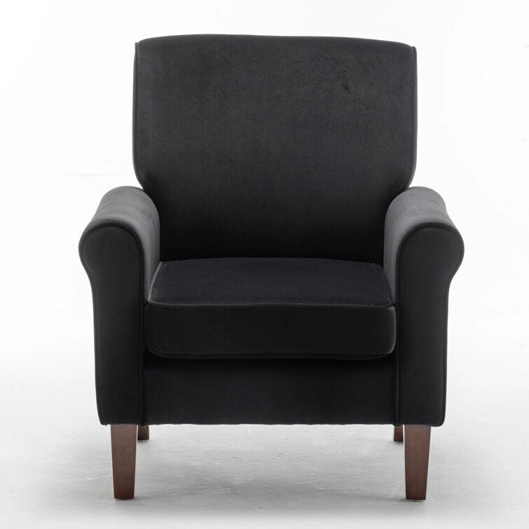 Blue Traditional Accent Armchair – Rolled Arms, Single Seat