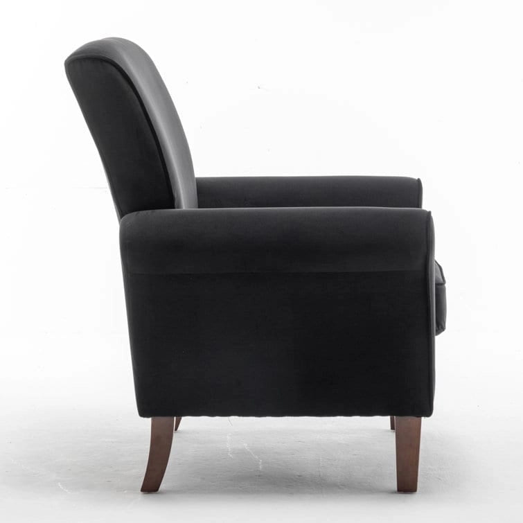 Blue Traditional Accent Armchair – Rolled Arms, Single Seat