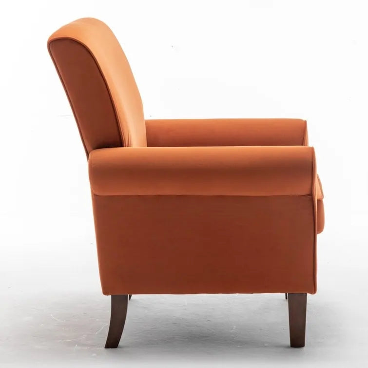 Blue Traditional Accent Armchair – Rolled Arms, Single Seat