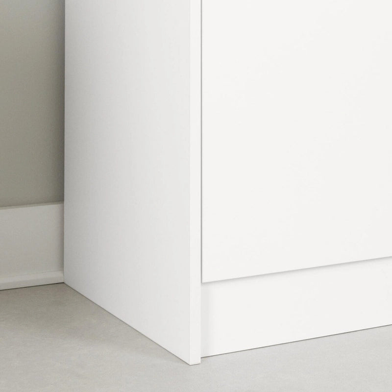 Faux White Marble & White | 2-Door Pantry Cabinet with Hutch & Drawer