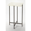 Square Marble-Top Iron Side Table – Multi-color / Green Marble