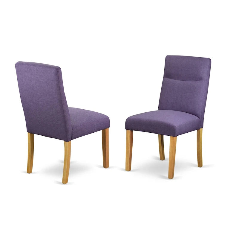 Oak Drop-Leaf Dining Table Set with Linen Parson Chairs, 3- or 5-Seat