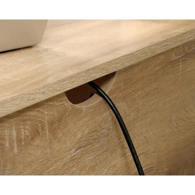 Oak Writing Desk with 3 Drawers, File Storage & Cabinet, Single