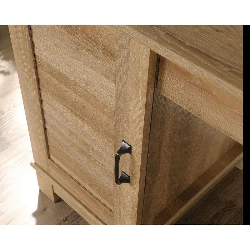 Oak Writing Desk with 3 Drawers, File Storage & Cabinet, Single