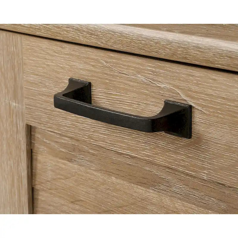 Oak Writing Desk with 3 Drawers, File Storage & Cabinet, Single