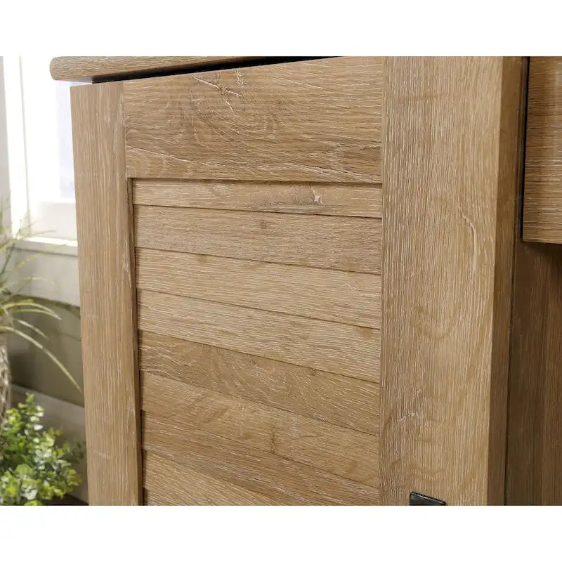 Oak Writing Desk with 3 Drawers, File Storage & Cabinet, Single