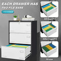 Black / White 3-Drawer Locking Metal Lateral File Cabinet – 1 User