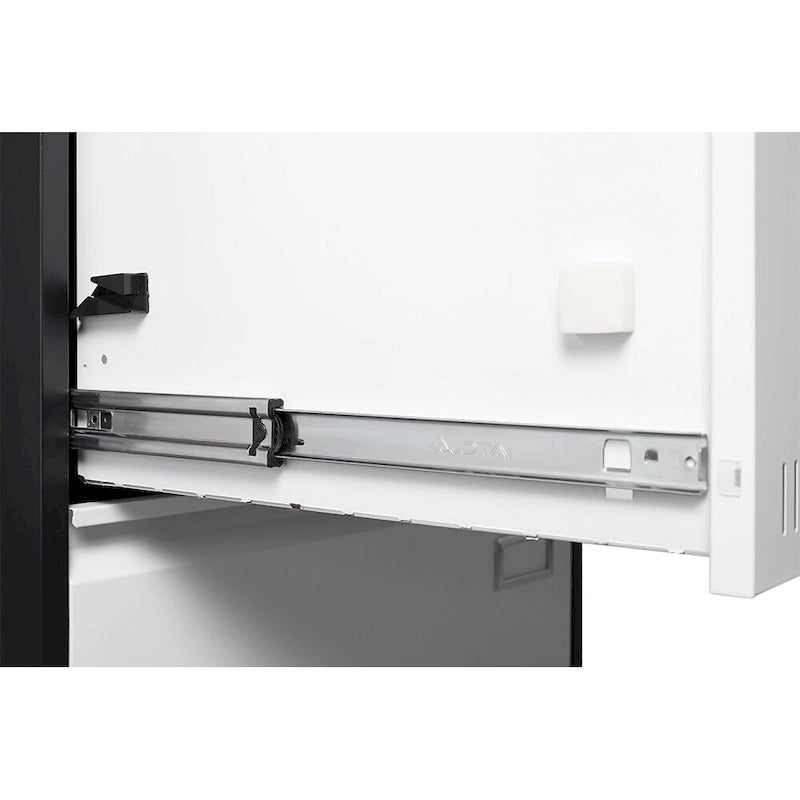 Black / White 3-Drawer Locking Metal Lateral File Cabinet – 1 User