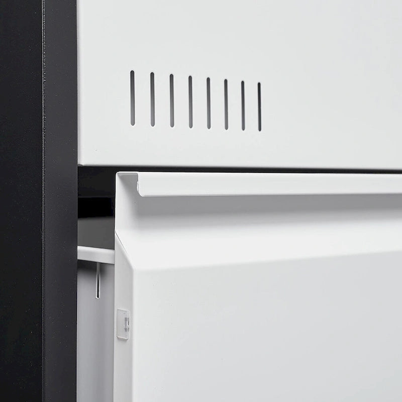 Black / White 3-Drawer Locking Metal Lateral File Cabinet – 1 User