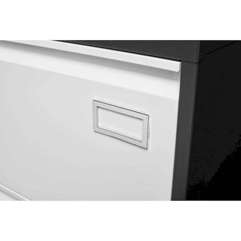 Black / White 3-Drawer Locking Metal Lateral File Cabinet – 1 User