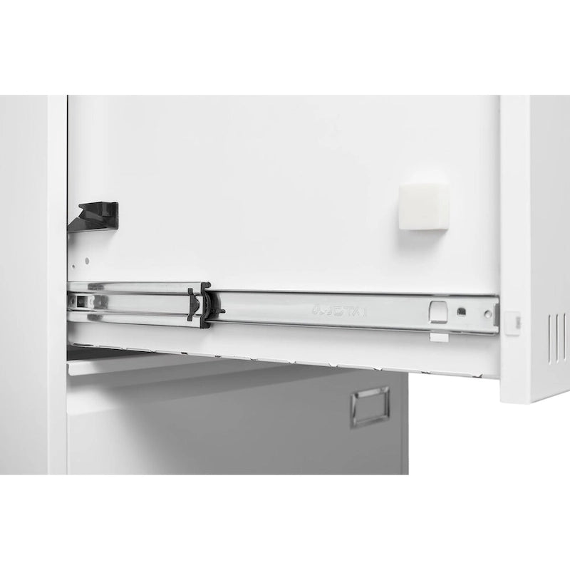 Black / White 3-Drawer Locking Metal Lateral File Cabinet – 1 User