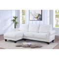 White / Gray Sherpa Sectional Sofa with Left-Facing Chaise, Seats 3–4