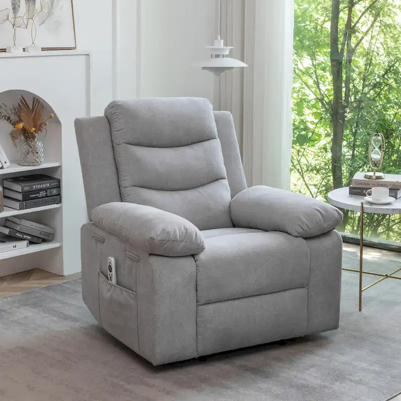Light Gray Power Recliner Chair for 1