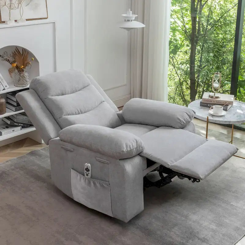 Light Gray Power Recliner Chair for 1