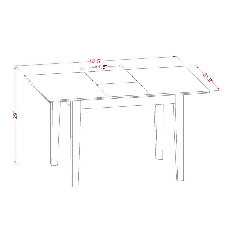 Rectangular Butterfly Leaf Dining Table, Seats 4–6 – Buttermilk/Cherry or Mahogany