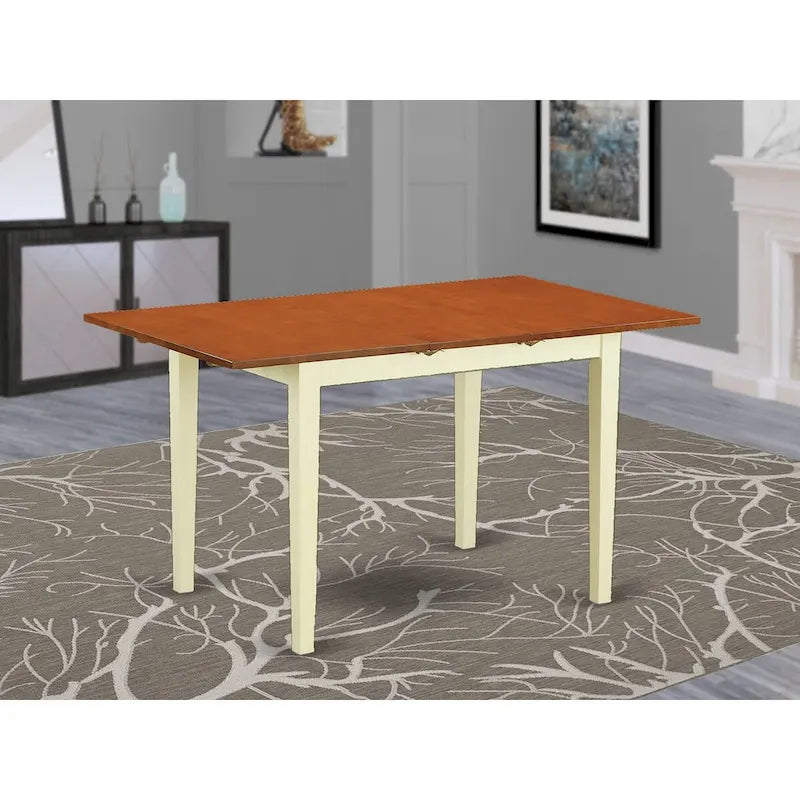 Rectangular Butterfly Leaf Dining Table, Seats 4–6 – Buttermilk/Cherry or Mahogany