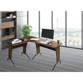 Brown L-Shaped / Inline Computer Desk, 1-Person