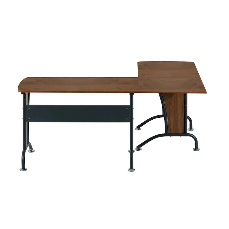 Brown L-Shaped / Inline Computer Desk, 1-Person