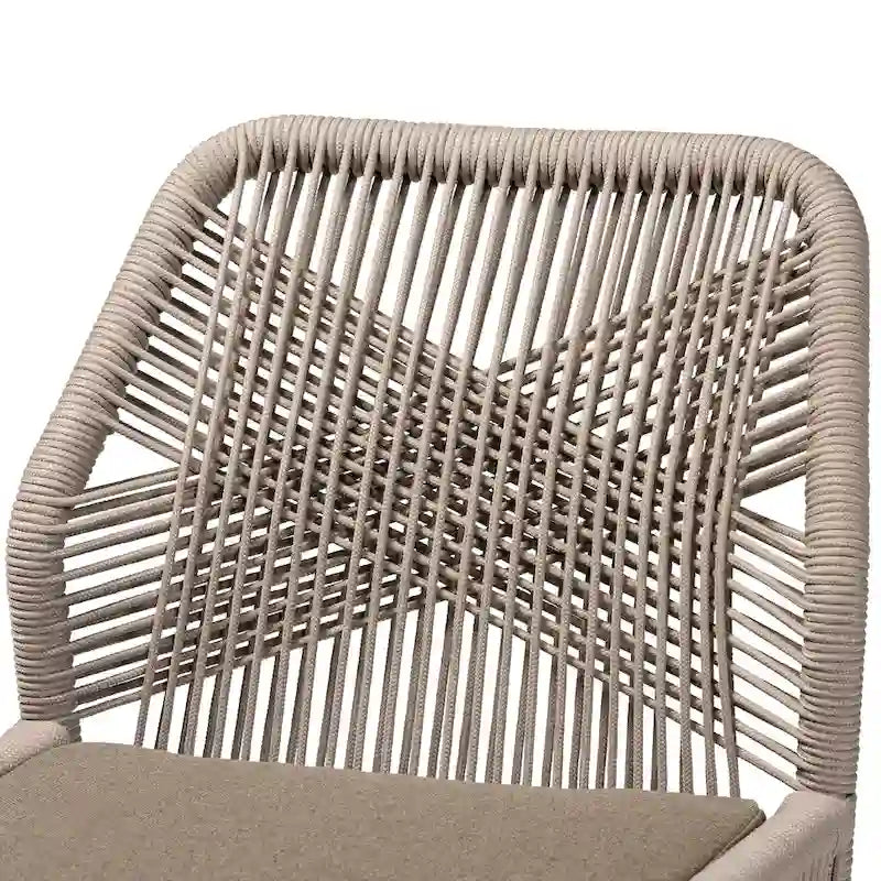 Chaise de salle à manger en acajou tressé, style moderne de transition, grise